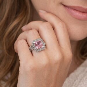 Beautiful Pink Sapphire Stone Sterling Silver Ring